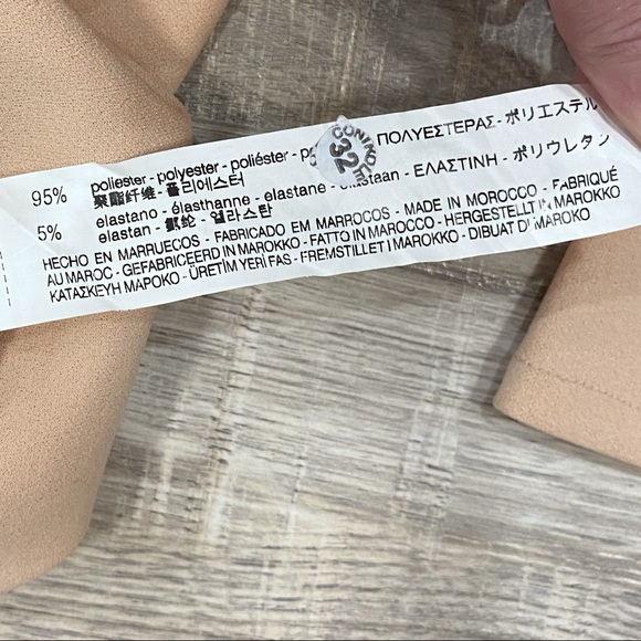 Zara Nude Beige Low Back Long Bodycone Dress Small - Picture 16 of 16